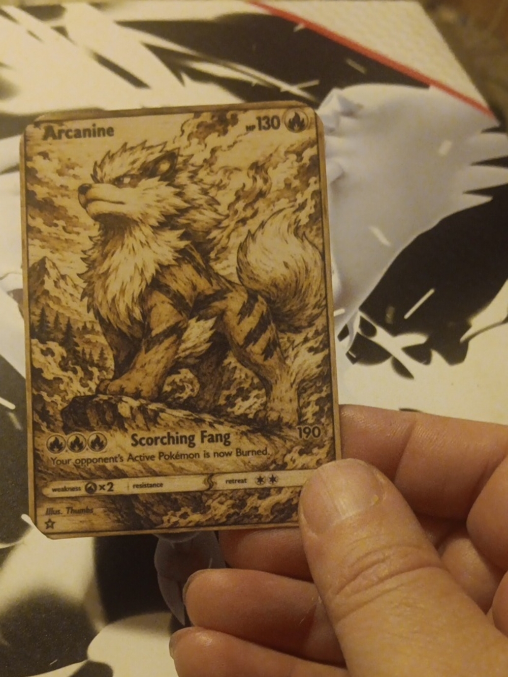 Arcanine Playing Card Style Collectible - Brown Art Print